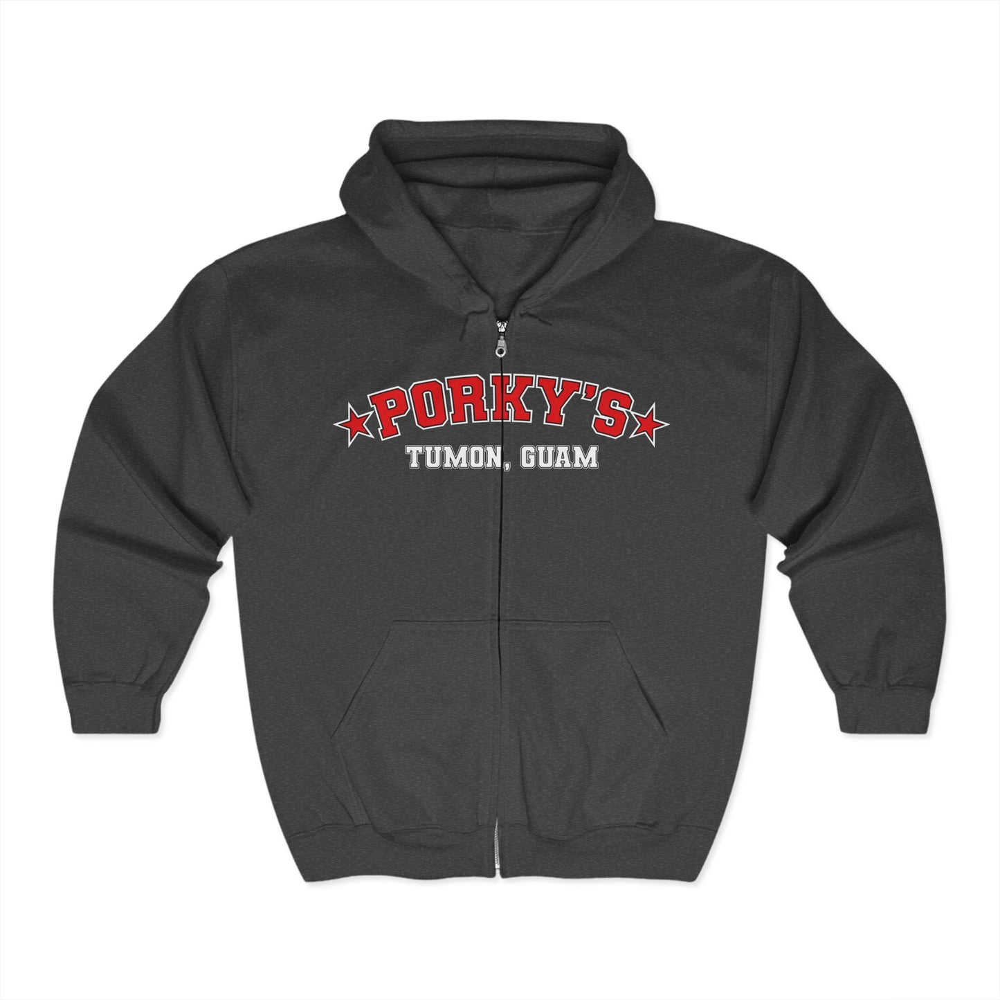 (OG Pin Up Girl) Unisex Full Zip Hoodie with Porky's Design