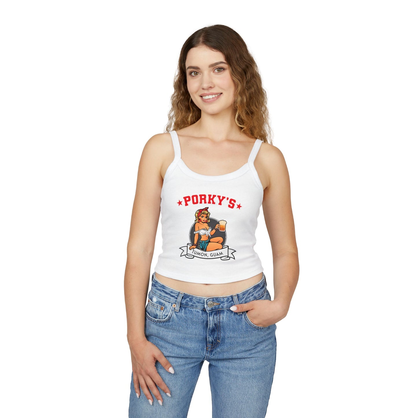 Women's Spaghetti Strap Tank Top -New Pin Up Front