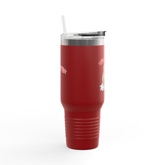 Porky's Insulated Travel Mug - 40oz Red Tumbler with Fun Design