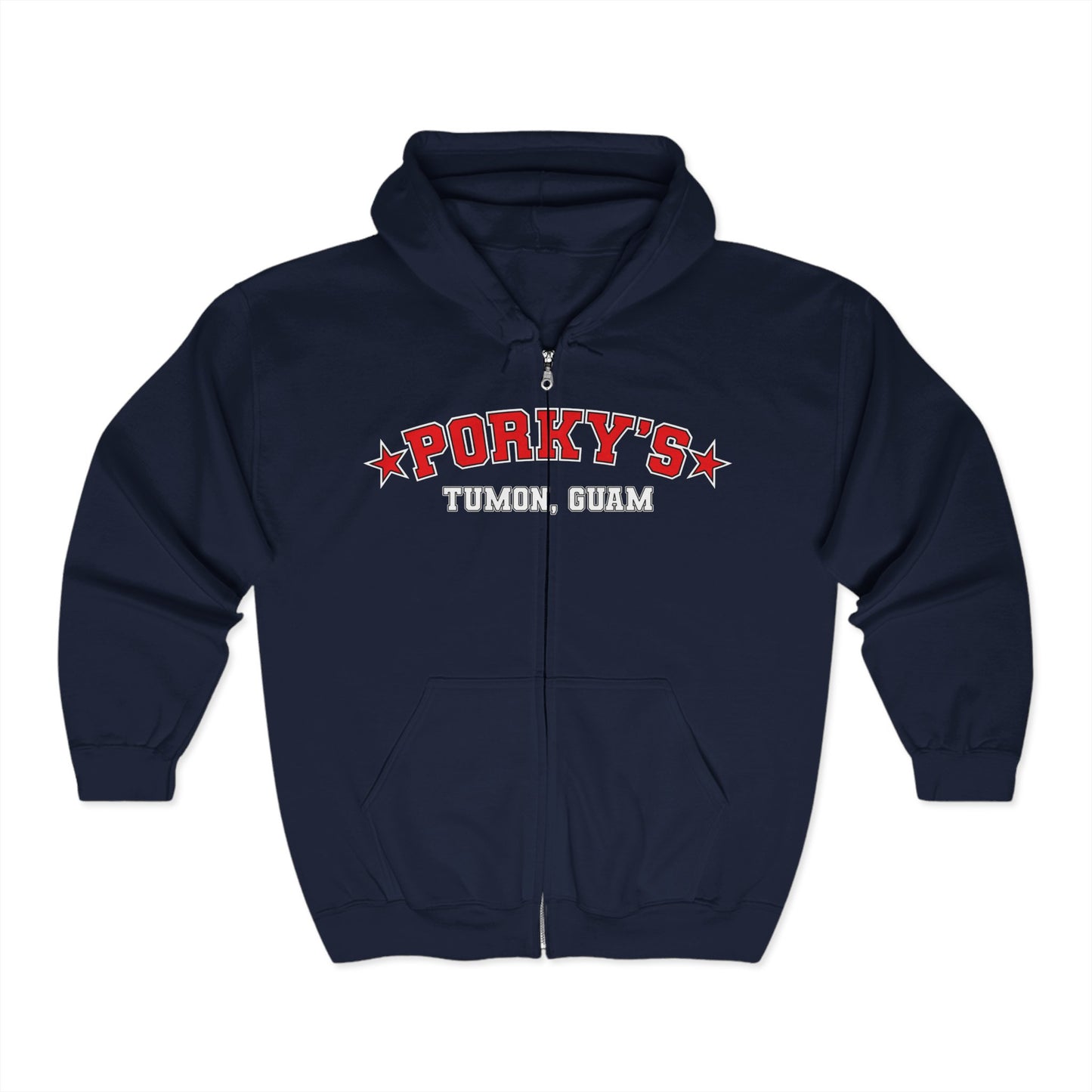 (OG Pin Up Girl) Unisex Full Zip Hoodie with Porky's Design