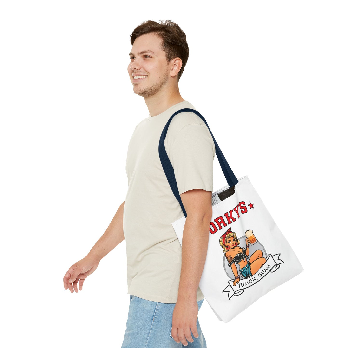 (New Porkys Pin Up) Retro Pin-Up Style Tote Bag - Porky's Tumon, Guam