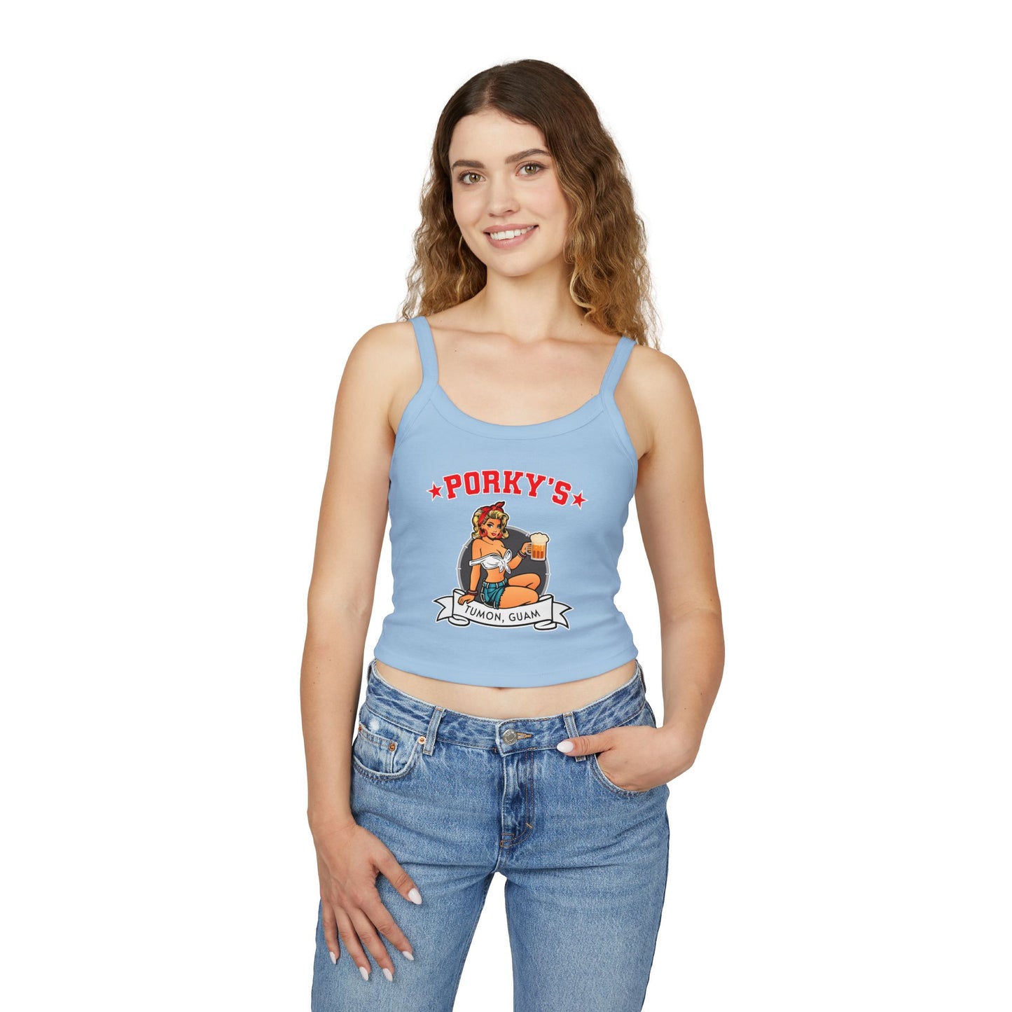 Women's Spaghetti Strap Tank Top -New Pin Up Front