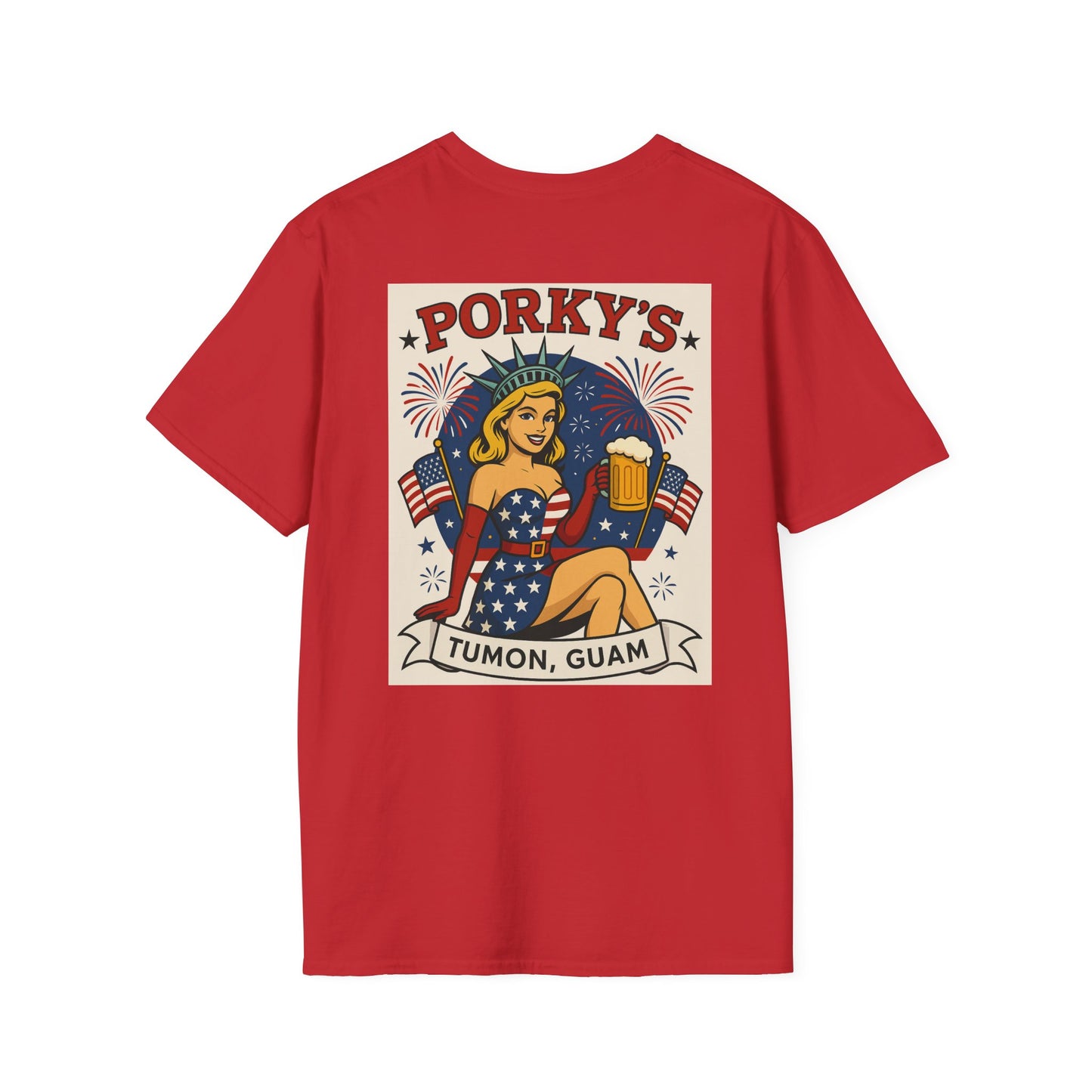 Porkys Unisex Softstyle T-Shirt for Independence Day,  4th of July