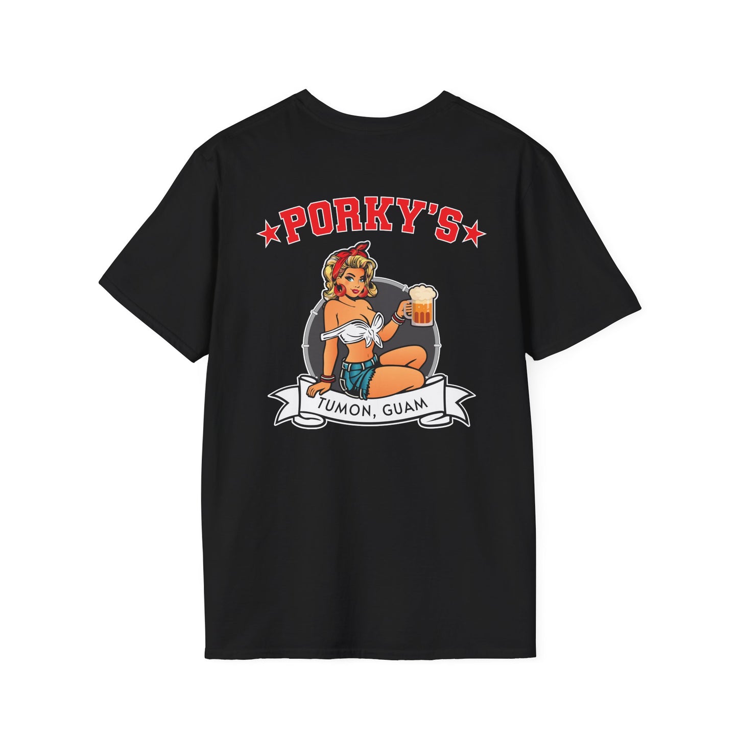 (NEW Pin UP Girl) Porky's Guam Unisex Softstyle T-Shirt