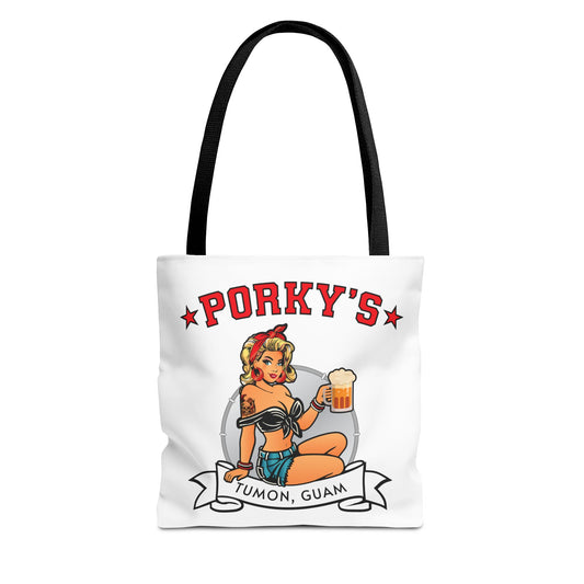(New Porkys Pin Up) Retro Pin-Up Style Tote Bag - Porky's Tumon, Guam