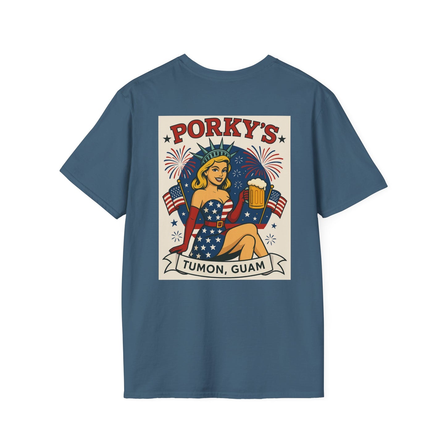 Porkys Unisex Softstyle T-Shirt for Independence Day,  4th of July