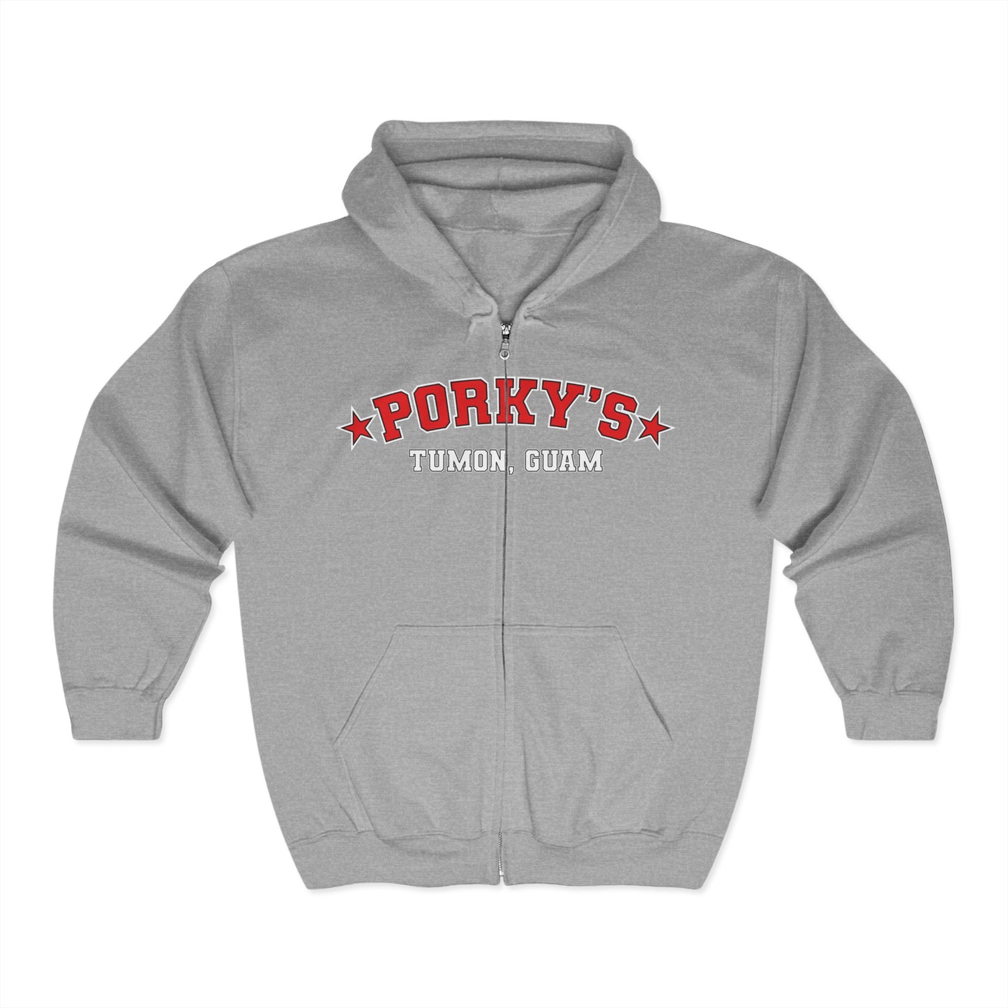 (OG Pin Up Girl) Unisex Full Zip Hoodie with Porky's Design