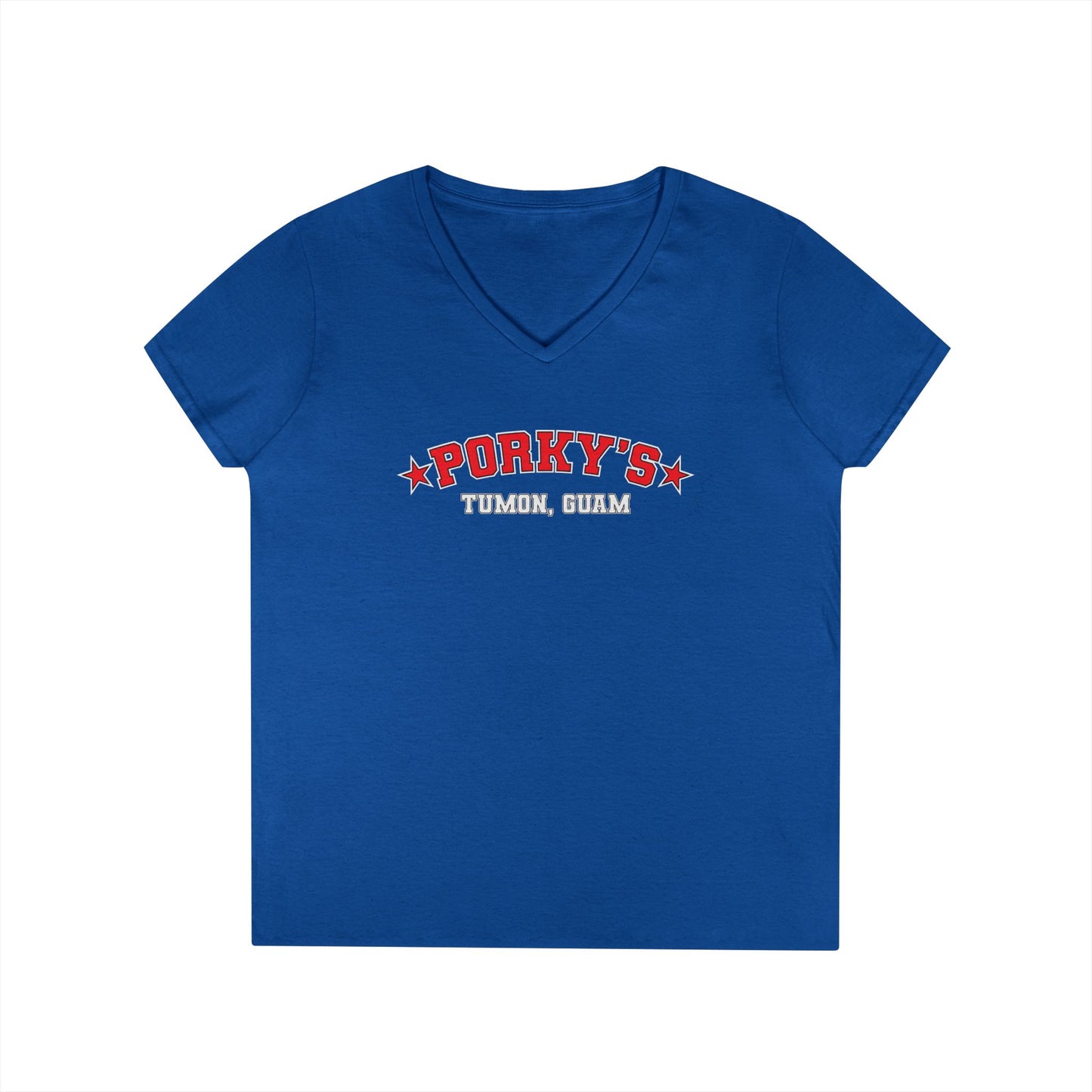 (OG Pin Up Girl) Ladies' V-Neck T-Shirt - Porky's Guam