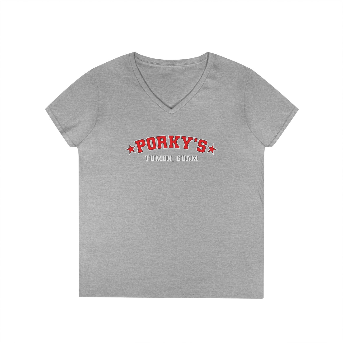 (OG Pin Up Girl) Ladies' V-Neck T-Shirt - Porky's Guam