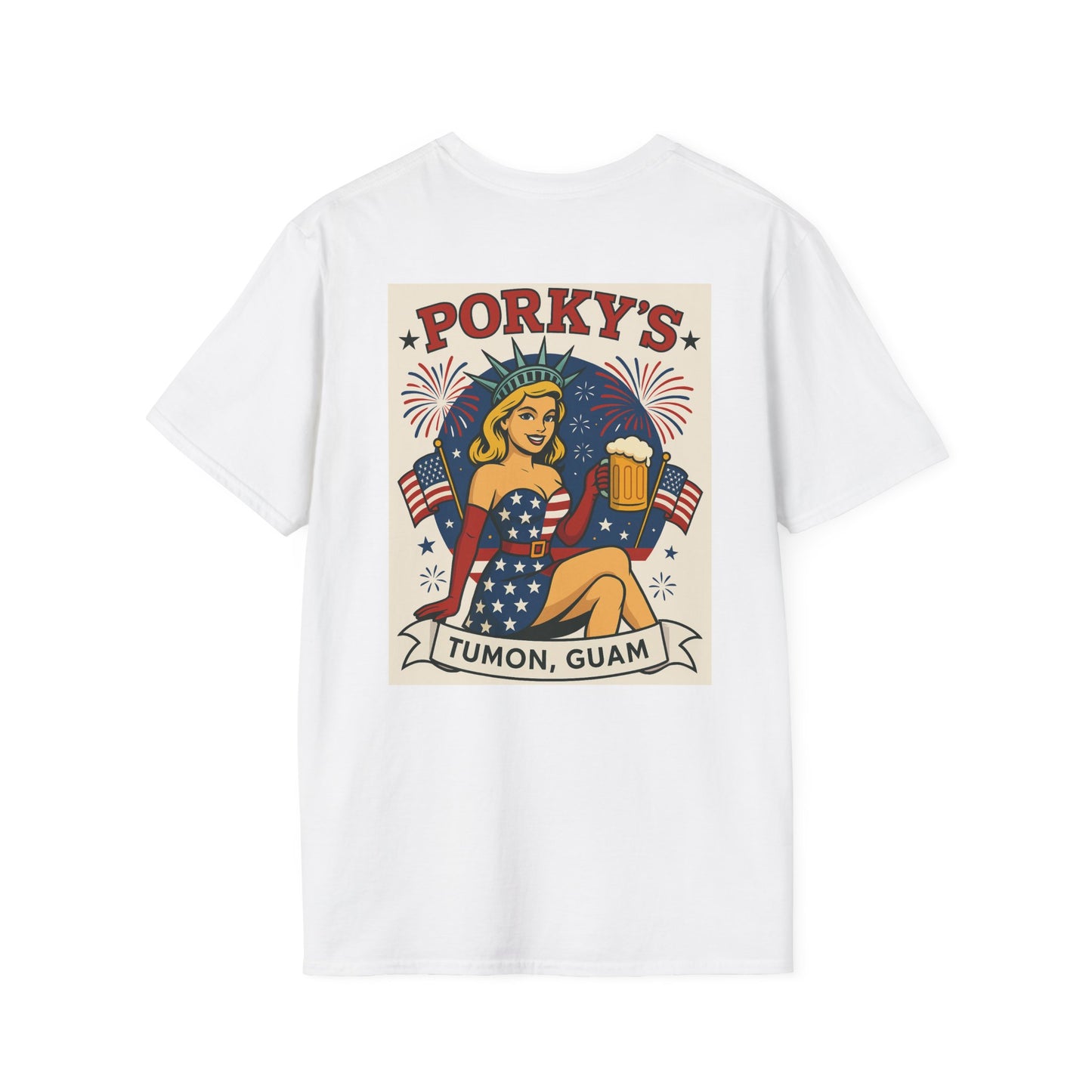 Porkys Unisex Softstyle T-Shirt for Independence Day,  4th of July