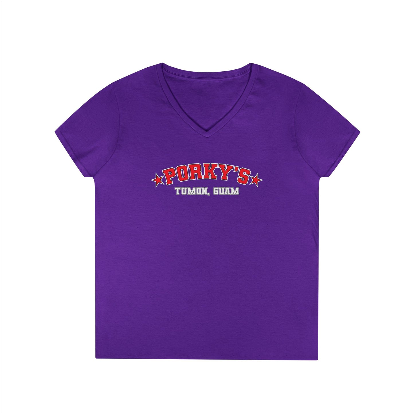 (OG Pin Up Girl) Ladies' V-Neck T-Shirt - Porky's Guam