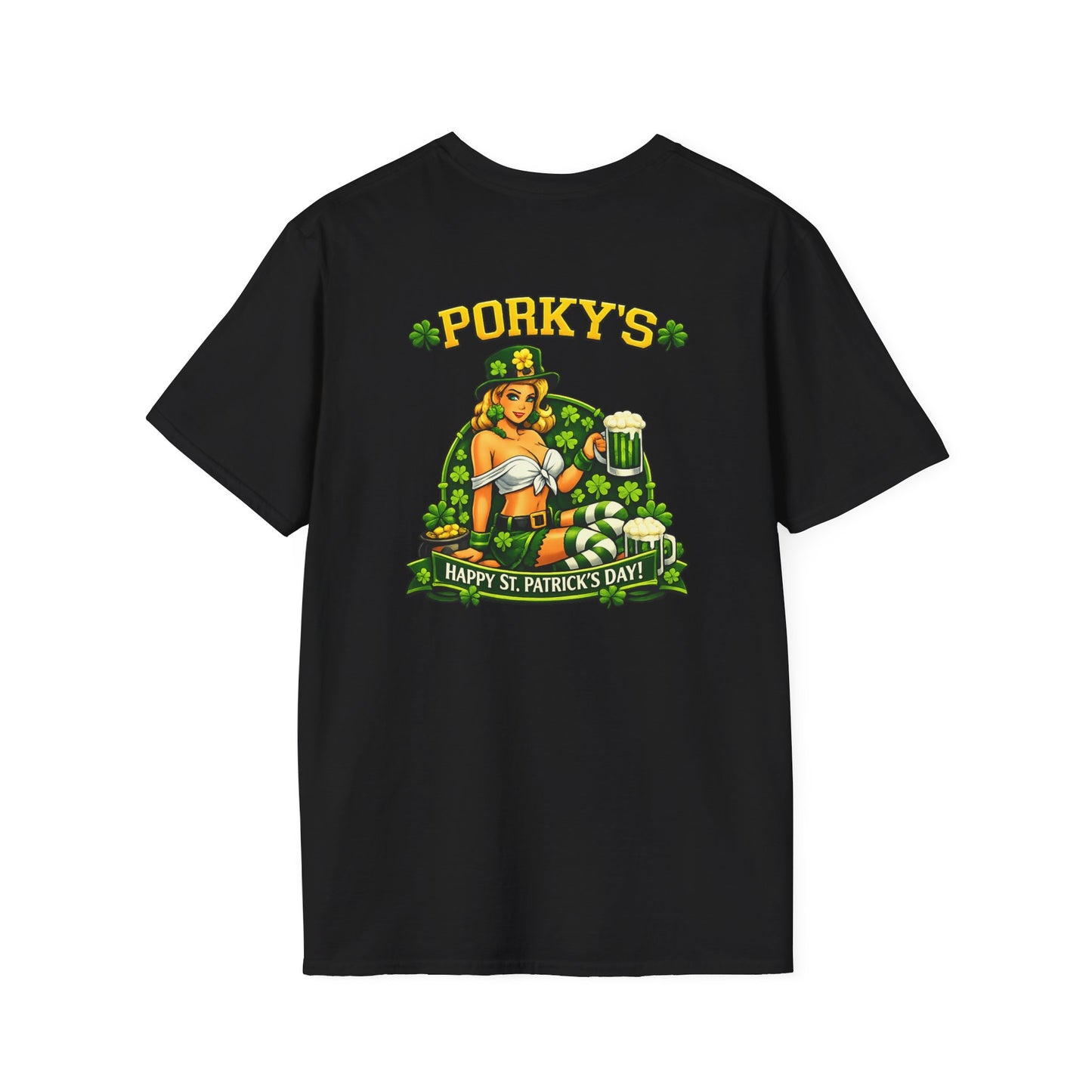Porky’s St. Patrick’s Day T-Shirt — Lucky Leprechaun Beer Pub Tee