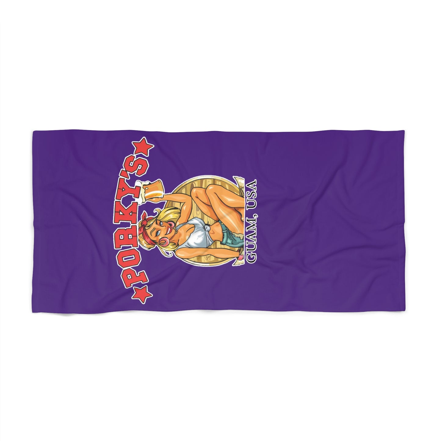 (OG Pin Up GirL) Porky's Retro Beach Towel – Fun Summer Vibe for Beach Lovers