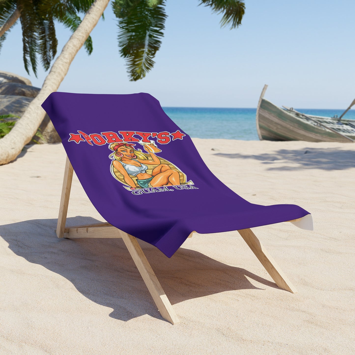 (OG Pin Up GirL) Porky's Retro Beach Towel – Fun Summer Vibe for Beach Lovers